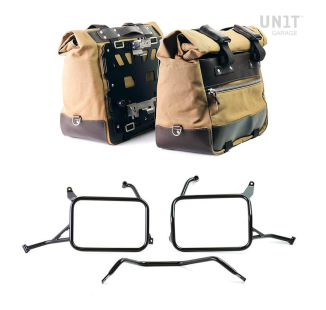 一对 Cult 帆布 40L - 50L 侧袋 + 一对铝板 + Atlas Yamaha Ténéré 700 铝制马鞍包框架