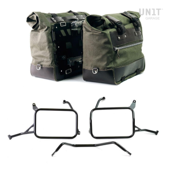 一对 Cult 帆布 40L - 50L 侧袋 + 一对铝板 + Atlas Yamaha Ténéré 700 铝制马鞍包框架