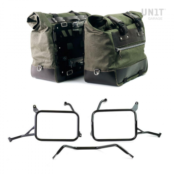 一对 Cult 帆布 40L - 50L 侧袋 + 一对铝板 + Atlas Yamaha Ténéré 700 铝制马鞍包框架