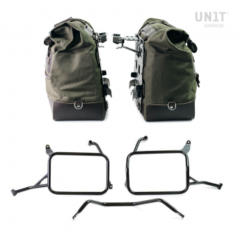 一对 Cult 帆布 40L - 50L 侧袋 + 一对铝板 + Atlas Yamaha Ténéré 700 铝制马鞍包框架