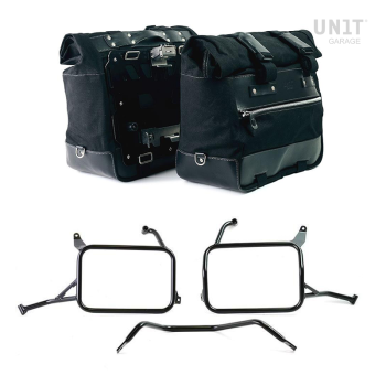 一对 Cult 帆布 40L - 50L 侧袋 + 一对铝板 + Atlas Yamaha Ténéré 700 铝制马鞍包框架