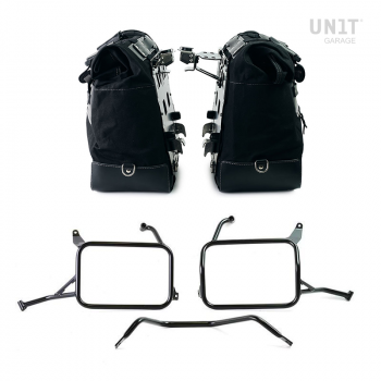 一对 Cult 帆布 40L - 50L 侧袋 + 一对铝板 + Atlas Yamaha Ténéré 700 铝制马鞍包框架