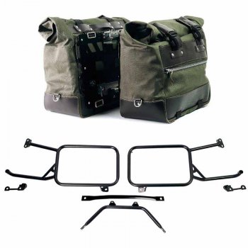 一对 Cult in Canvas 40L - 50L 侧袋 + 一对铝板 + 铝制行李架 Moto Guzzi Stelvio（2024 年起）