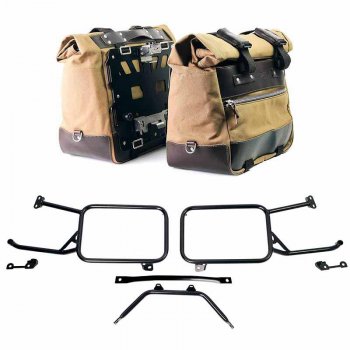 一对 Cult in Canvas 40L - 50L 侧袋 + 一对铝板 + 铝制行李架 Moto Guzzi Stelvio（2024 年起）