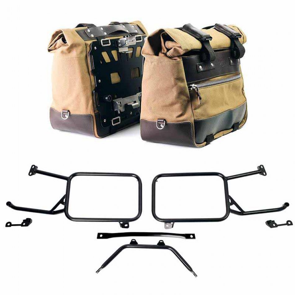 一对 Cult in Canvas 40L - 50L 侧袋 + 一对铝板 + 铝制行李架 Moto Guzzi Stelvio（2024 年起）