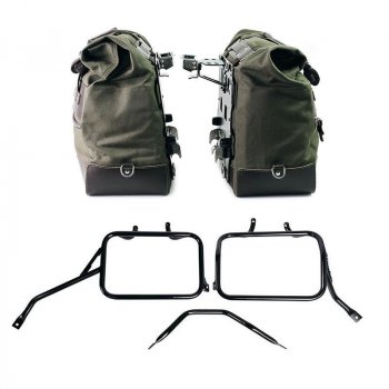 一对 Cult 帆布 40L - 50L 侧袋 + 一对铝板 + Triumph Speed 400 & Scrambler 400 X 铝制边箱框架
