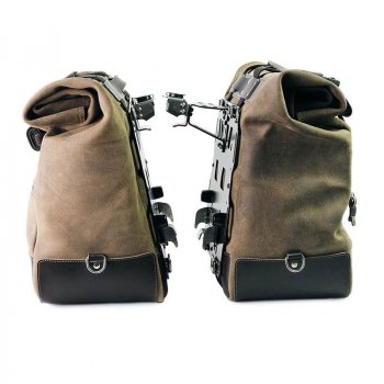 一对 Cult 侧袋，40 升 - 50 升二层皮革 + 铝板