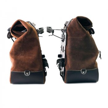 一对 Cult 侧袋，40 升 - 50 升二层皮革 + 铝板