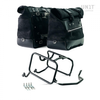 一对 Cult 侧袋，40 升 - 50 升二层皮革 + 铝板 + 用于 Atlas 铝袋的 KTM 框架