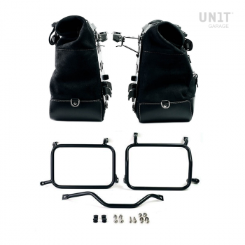 一对 Cult 侧袋，40 升 - 50 升二层皮革 + 铝板 + Atlas HD 泛美铝制行李架