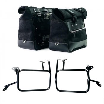 一对 Cult 侧袋，40 升 - 50 升二层皮革 + 铝板 + Atlas铝合金边箱架 KTM 1290 /1390 Super Adventure S-R