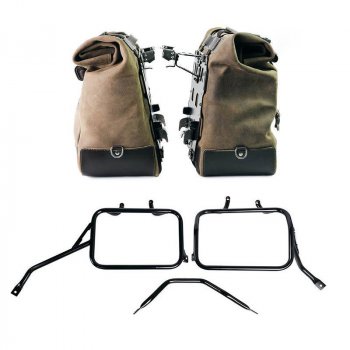 一对 Cult 侧袋，40 升 - 50 升二层皮革 + 铝板 + Triumph Speed 400 & Scrambler 400 X 铝制边箱框架