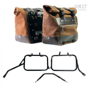 一对 Cult 侧袋，40 升 - 50 升二层皮革 + 铝板 + Triumph Speed 400 & Scrambler 400 X 铝制边箱框架