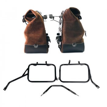 一对 Cult 侧袋，40 升 - 50 升二层皮革 + 铝板 + Triumph Speed 400 & Scrambler 400 X 铝制边箱框架