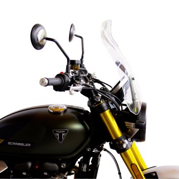适用于 Triumph Street Scrambler 900（2026 年及以后车型）的 XL 挡风玻璃，带 GPS 安装支架