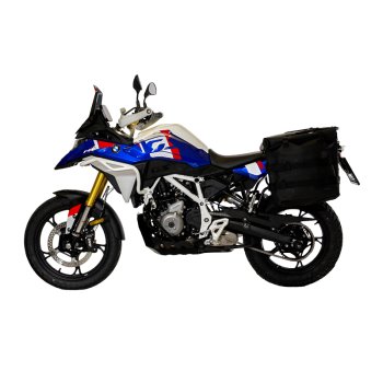 两个 TPU 35L - 45L 的 Khali 侧袋 + 一对铝板 + Atlas 铝合金马鞍架 BMW F450GS
