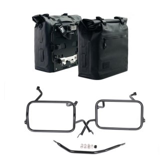 两个 TPU 35L - 45L 的 Khali 侧袋 + 一对铝板 + Atlas 铝合金马鞍架 BMW F450GS