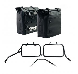 两个 TPU 35L - 45L 的 Khali 侧袋 + 一对铝板 + Triumph Speed 400 & Scrambler 400 X 铝制边箱框架