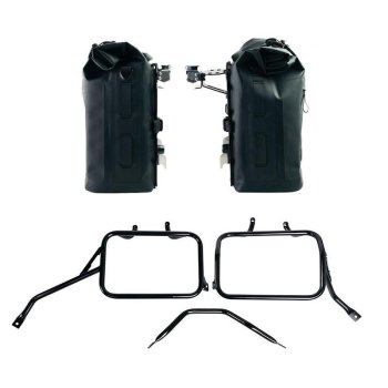 两个 TPU 35L - 45L 的 Khali 侧袋 + 一对铝板 + Triumph Tracker 400 铝制边箱框架