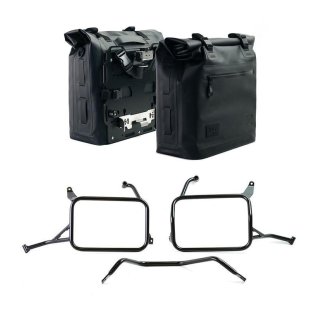两个 Khali 侧袋采用 TPU 35L - 45L 材质，带 Yamaha 车架