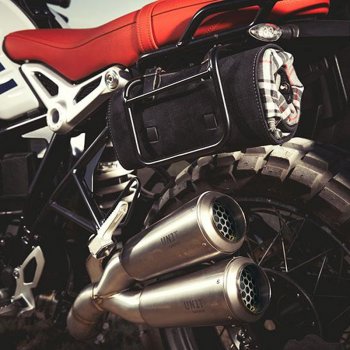 双钛低消声器，可见焊接