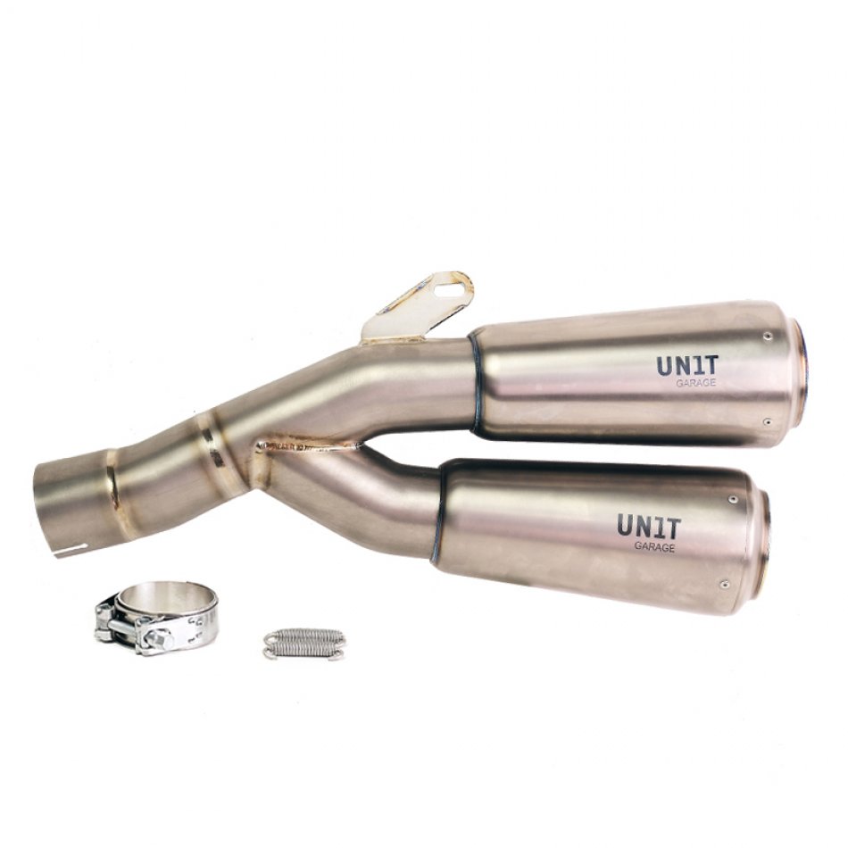 带可见焊接的低双钛排气管 BMW R12 NineT