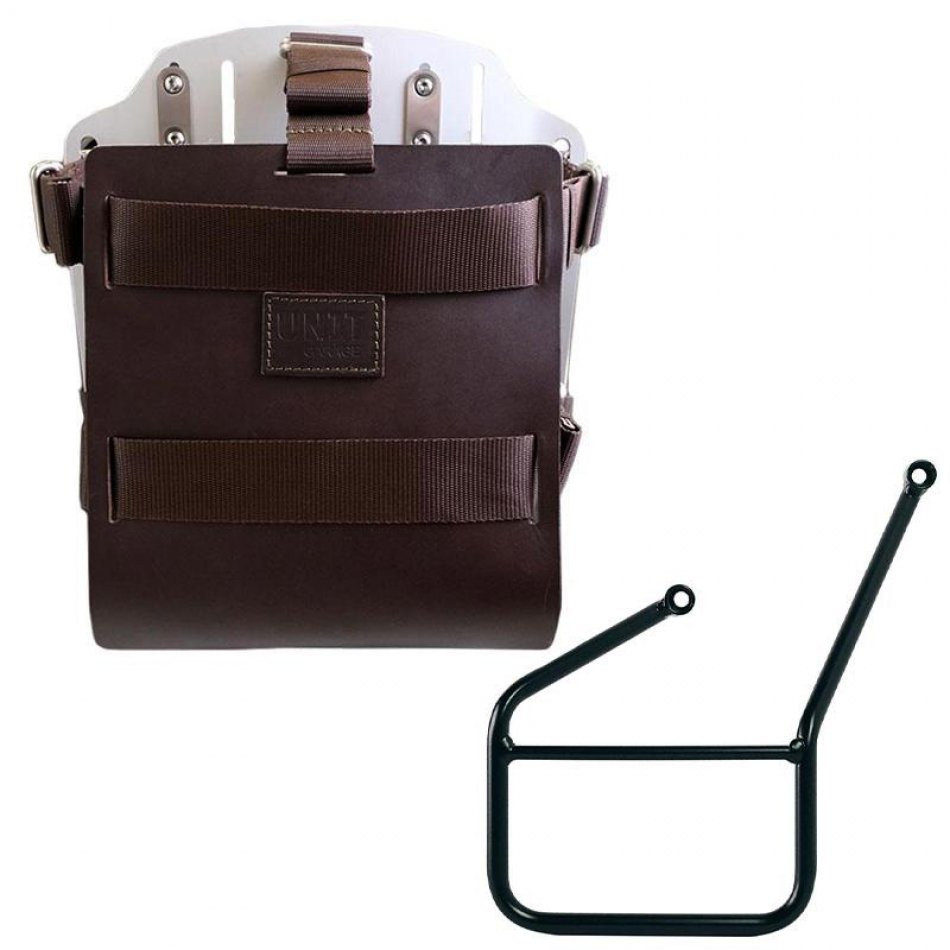 铝制袋架，带可调节皮革正面、快速接头和框架