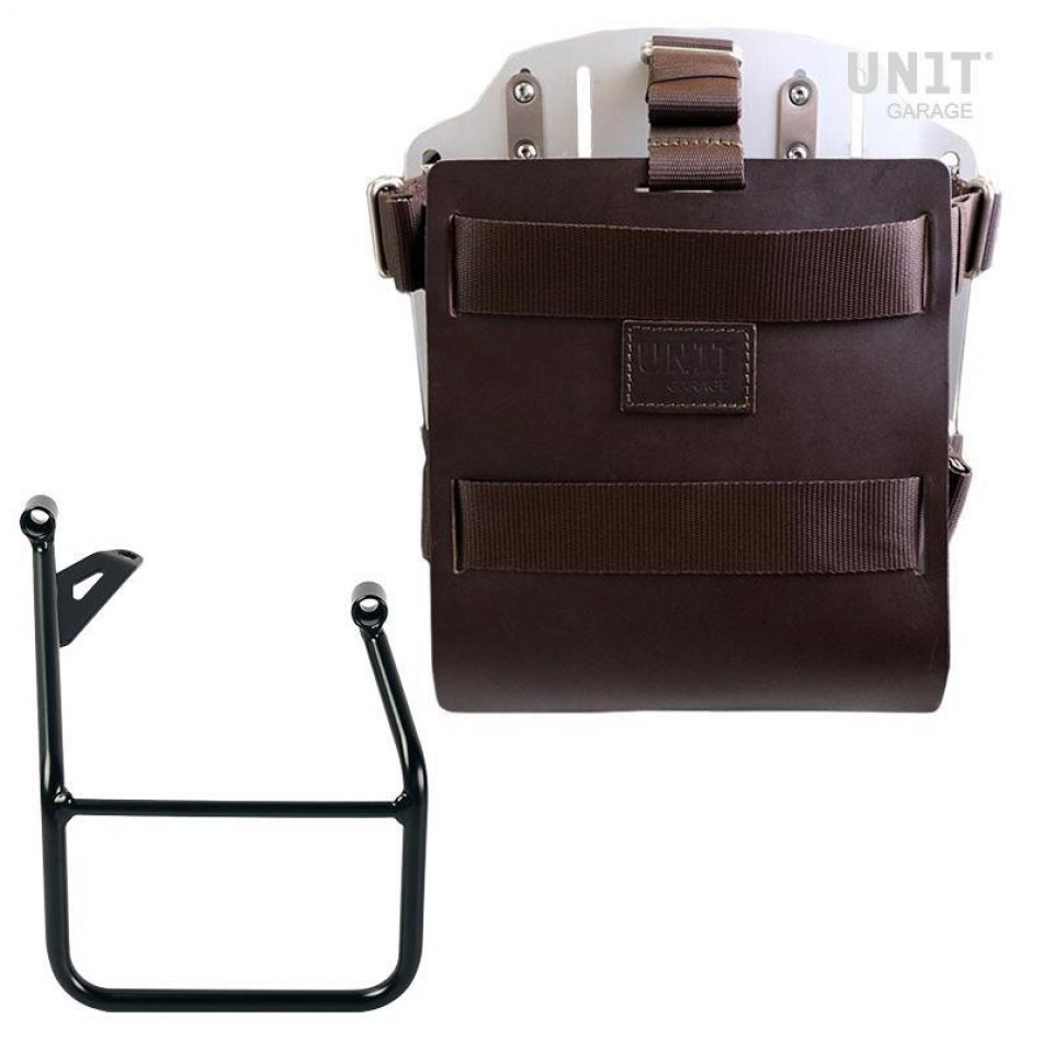 铝制袋架，带可调节皮革前部和快速接头 + 宝马 R1300GS 车架右