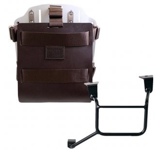 铝制袋架，带可调节皮革前部和快速接头 + 本田 CRF1100L Africa Twin 和 Adventure Sports 车架（2024 年起）左