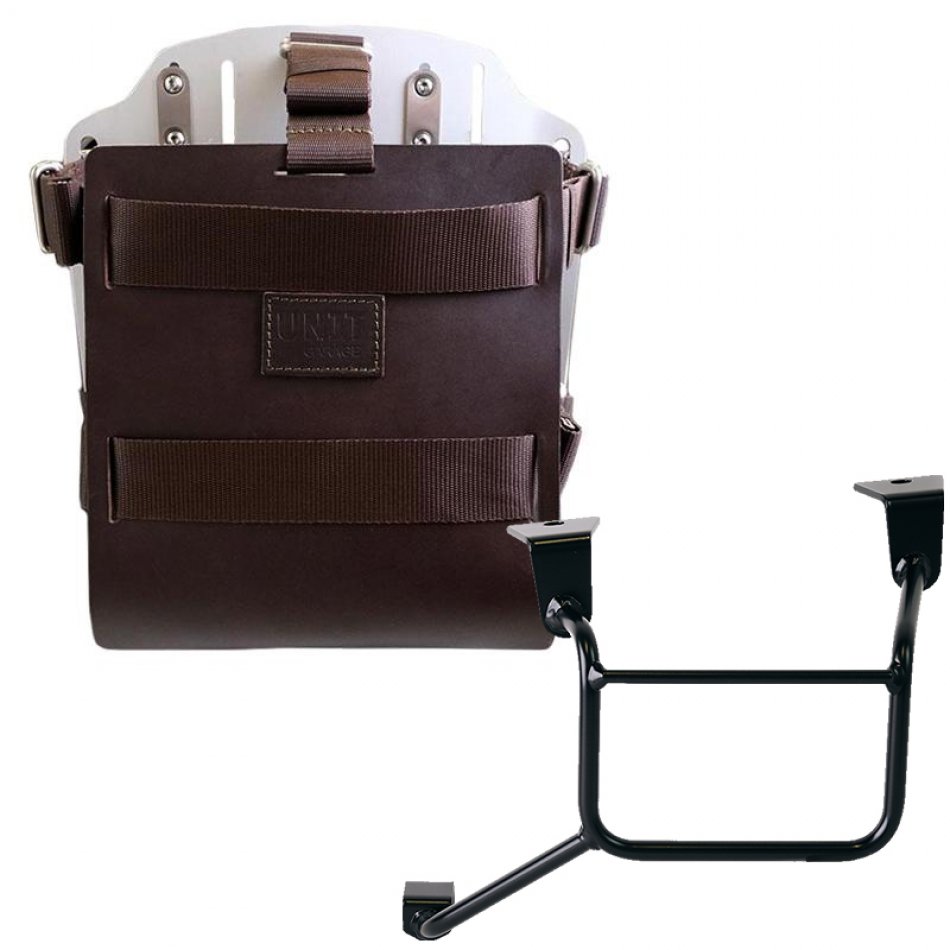 铝制袋架，带可调节皮革前部和快速接头 + 本田 CRF1100L Africa Twin 和 Adventure Sports 车架（2024 年起）左