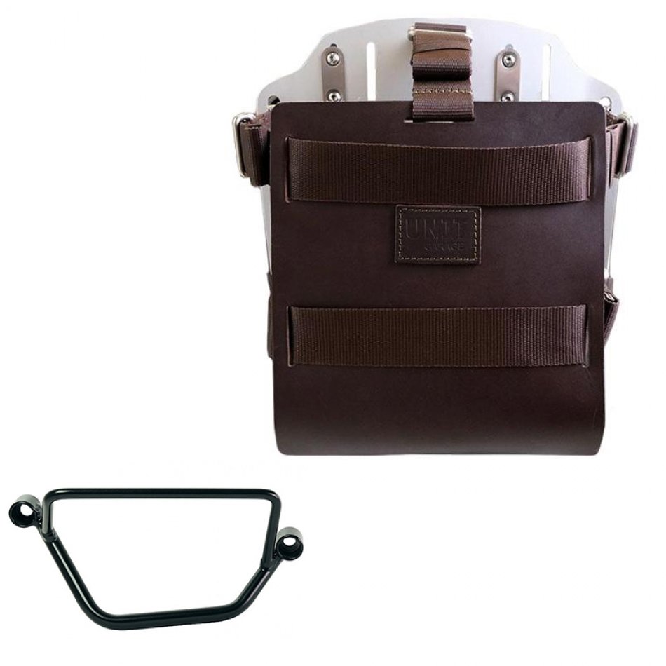 铝制袋架，带可调节皮革前部和快速接头 + 本田 GB350S 车架  右