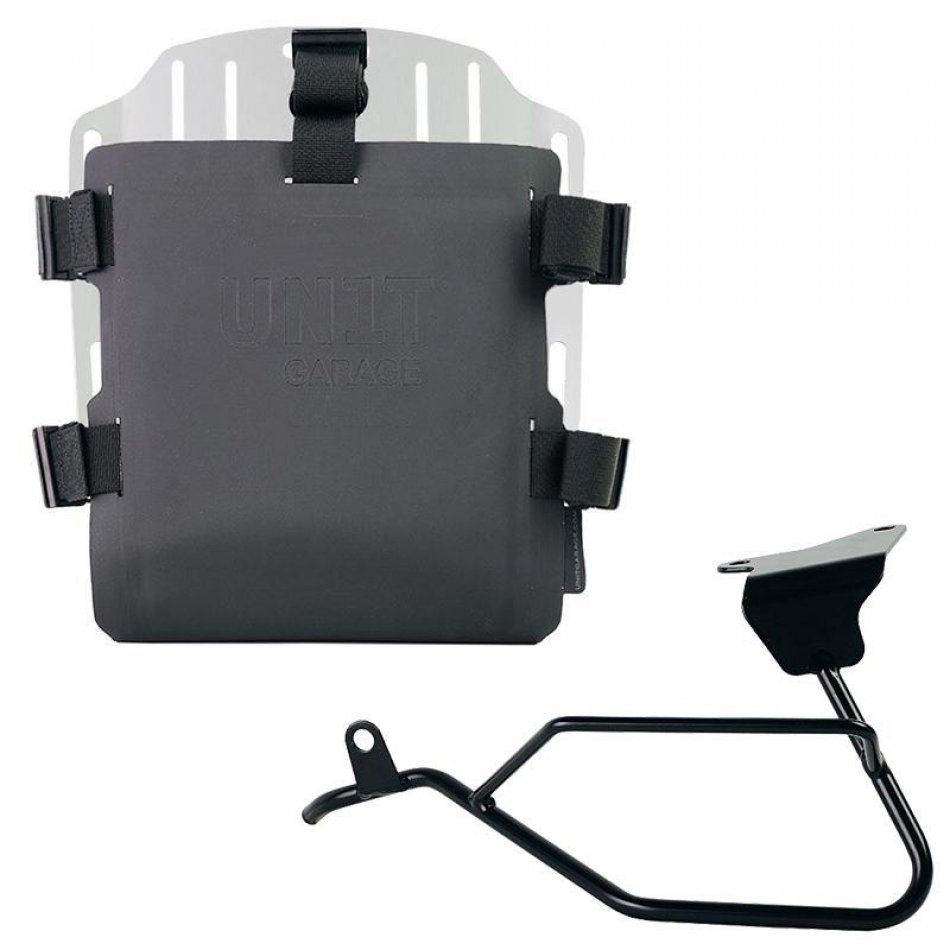 铝袋固定器，带有可调节的Hypalon前面板和快速接头 + Moto Guzzi V100 Mandello 左车架