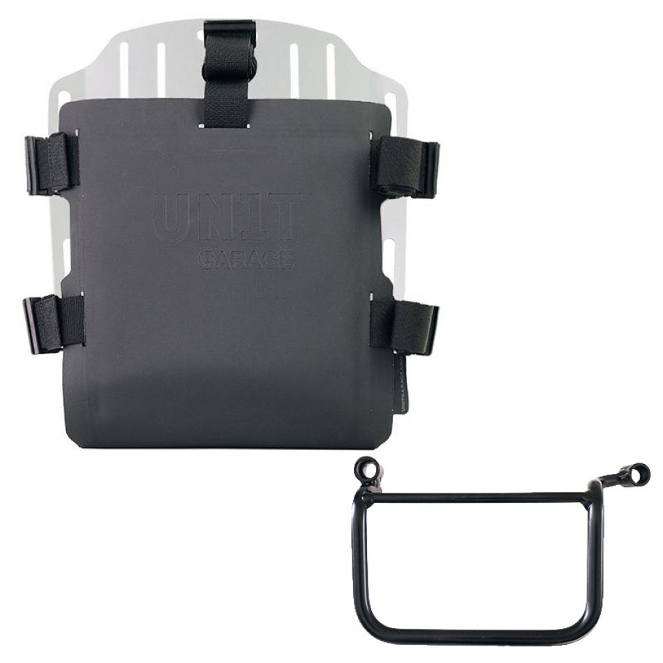 铝袋固定器，带有可调节的Hypalon前面板和快速接头 + Royal Enfield Himalayan 450 车架（2024 年起）左